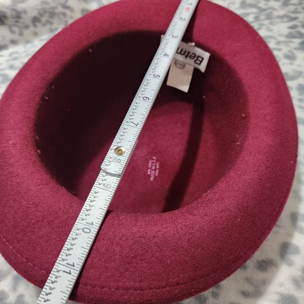 Betmar Hat Womens Burgundy Color 100% Wool - Picture 6 of 14